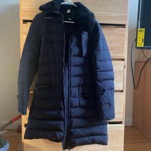 Zara down infill puffer jacket winter faux fur
